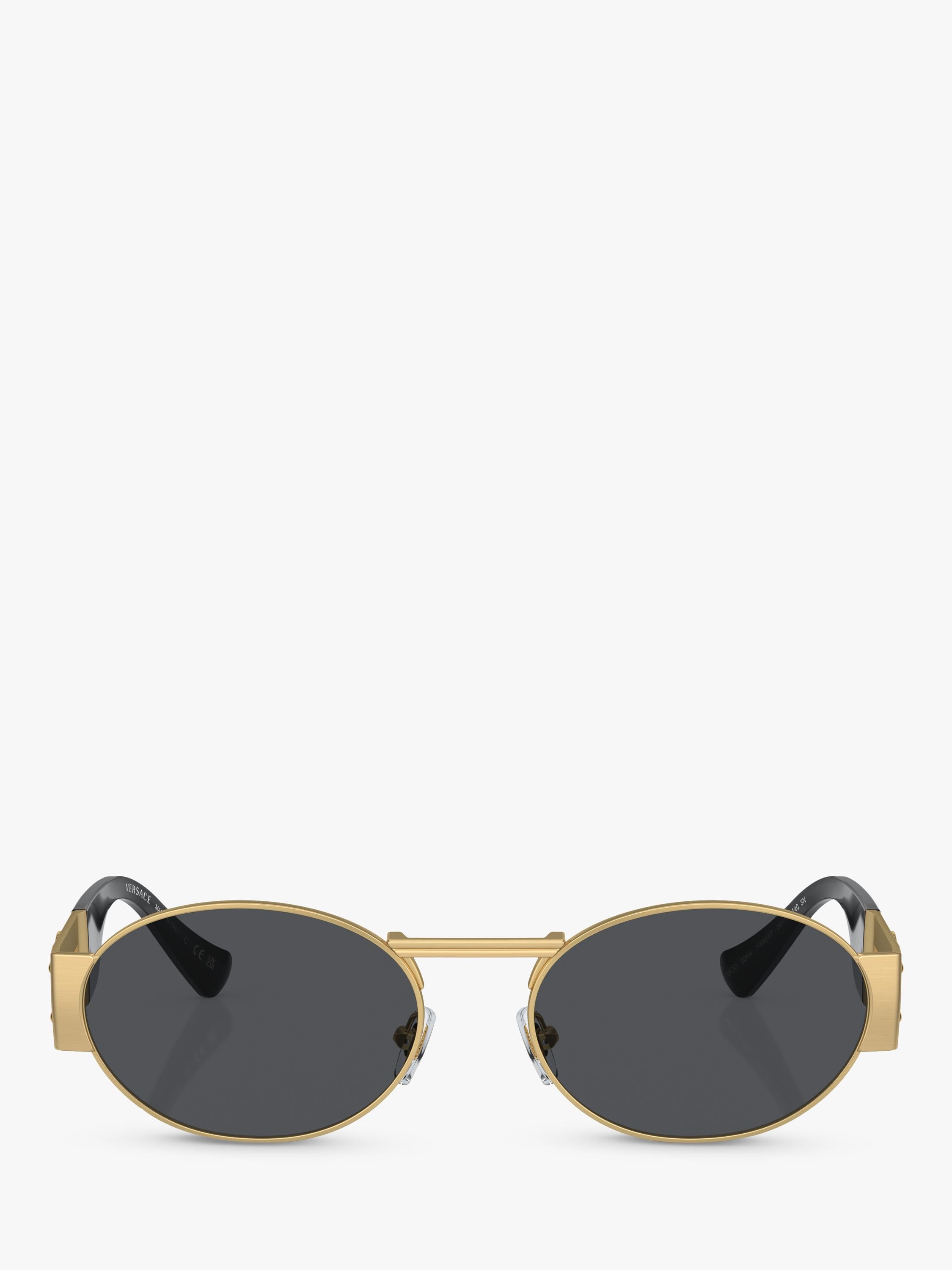 Versace men's oval sunglasses gold frame 56mm, UK version