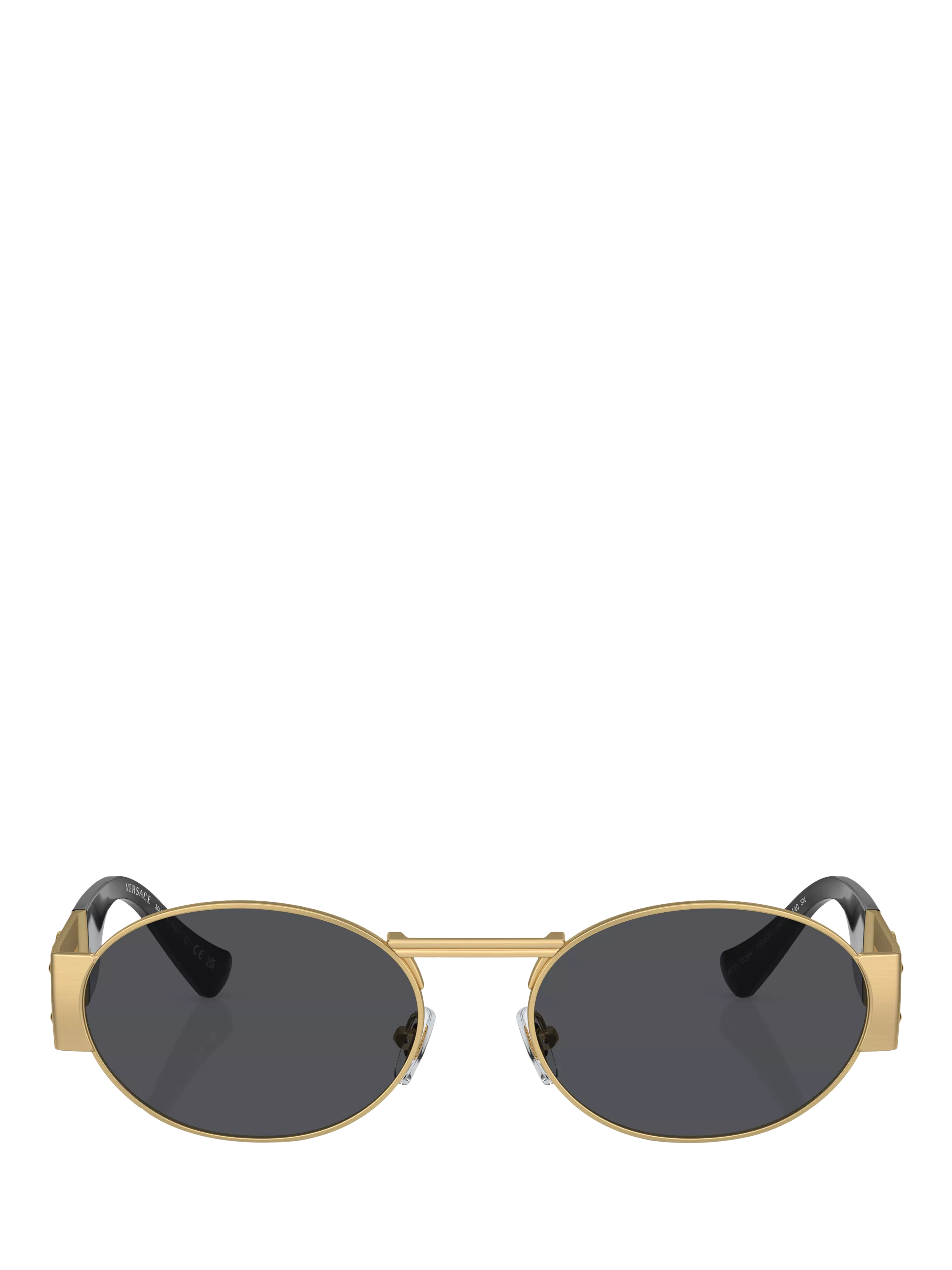 Versace men's oval sunglasses gold frame 56mm, UK version