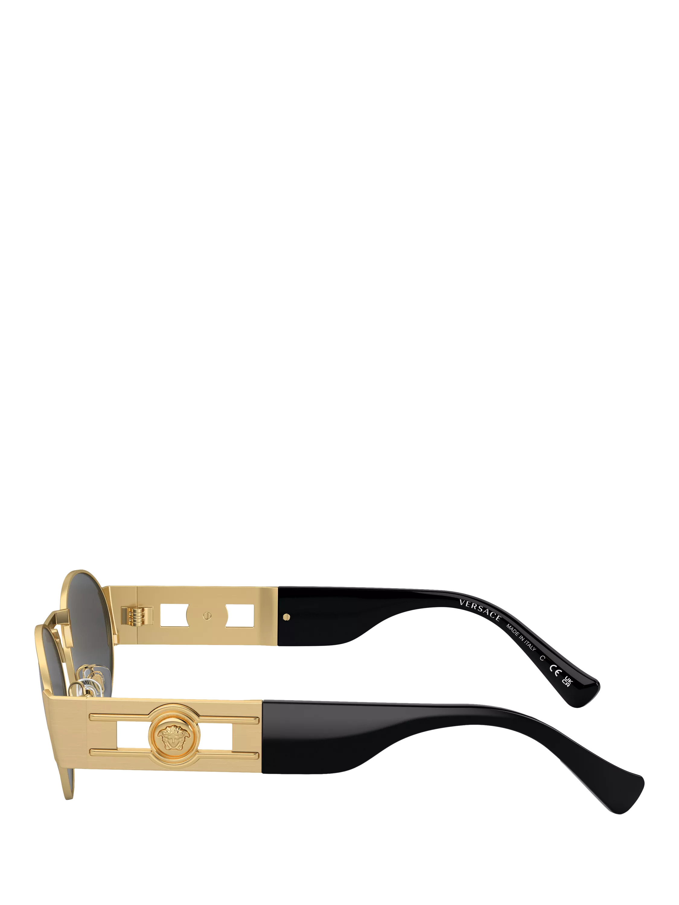 Versace men's oval sunglasses gold frame 56mm, UK version