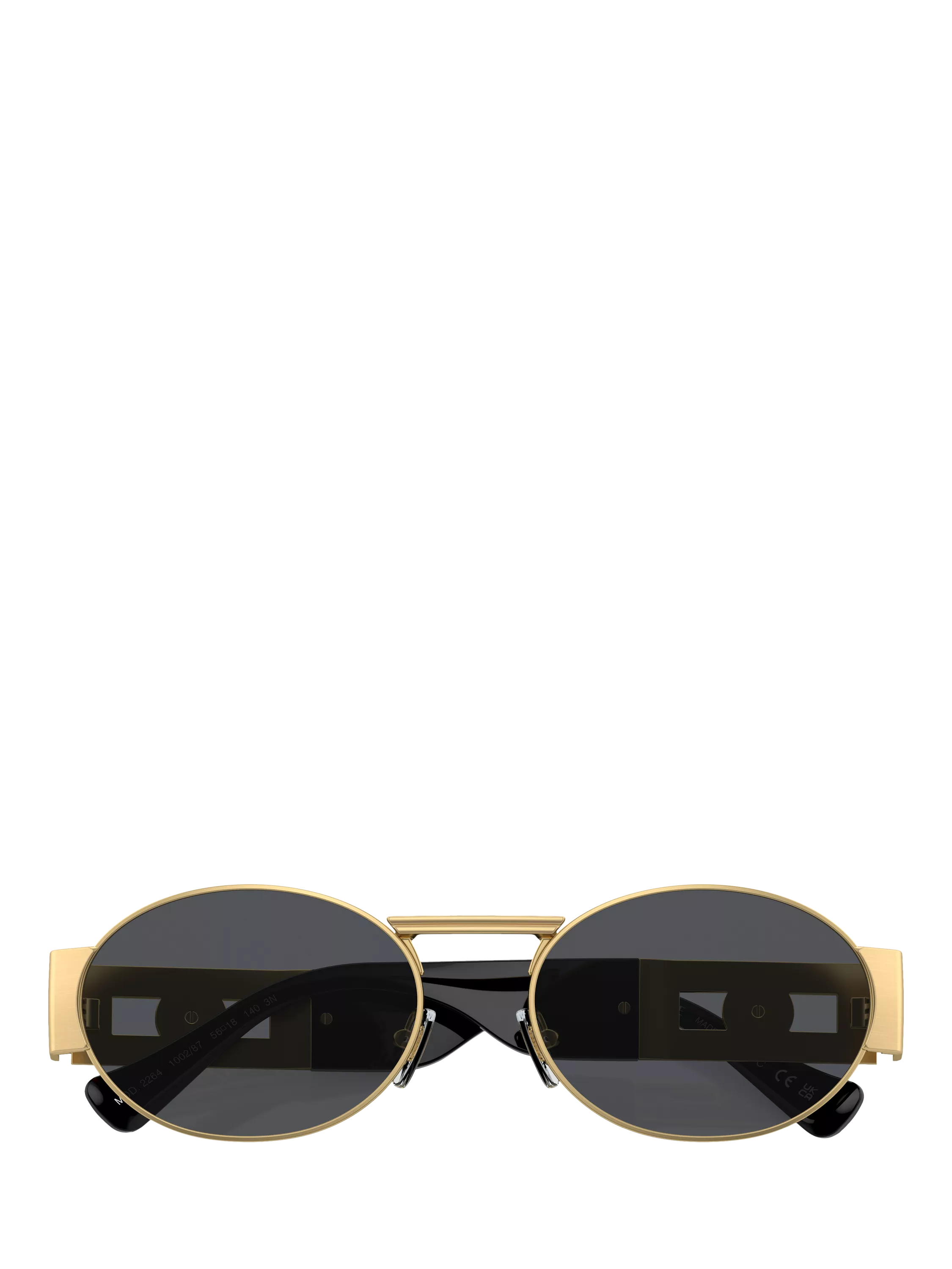 Versace men's oval sunglasses gold frame 56mm, UK version