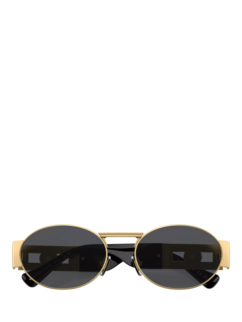 Versace men's oval sunglasses gold frame 56mm, UK version