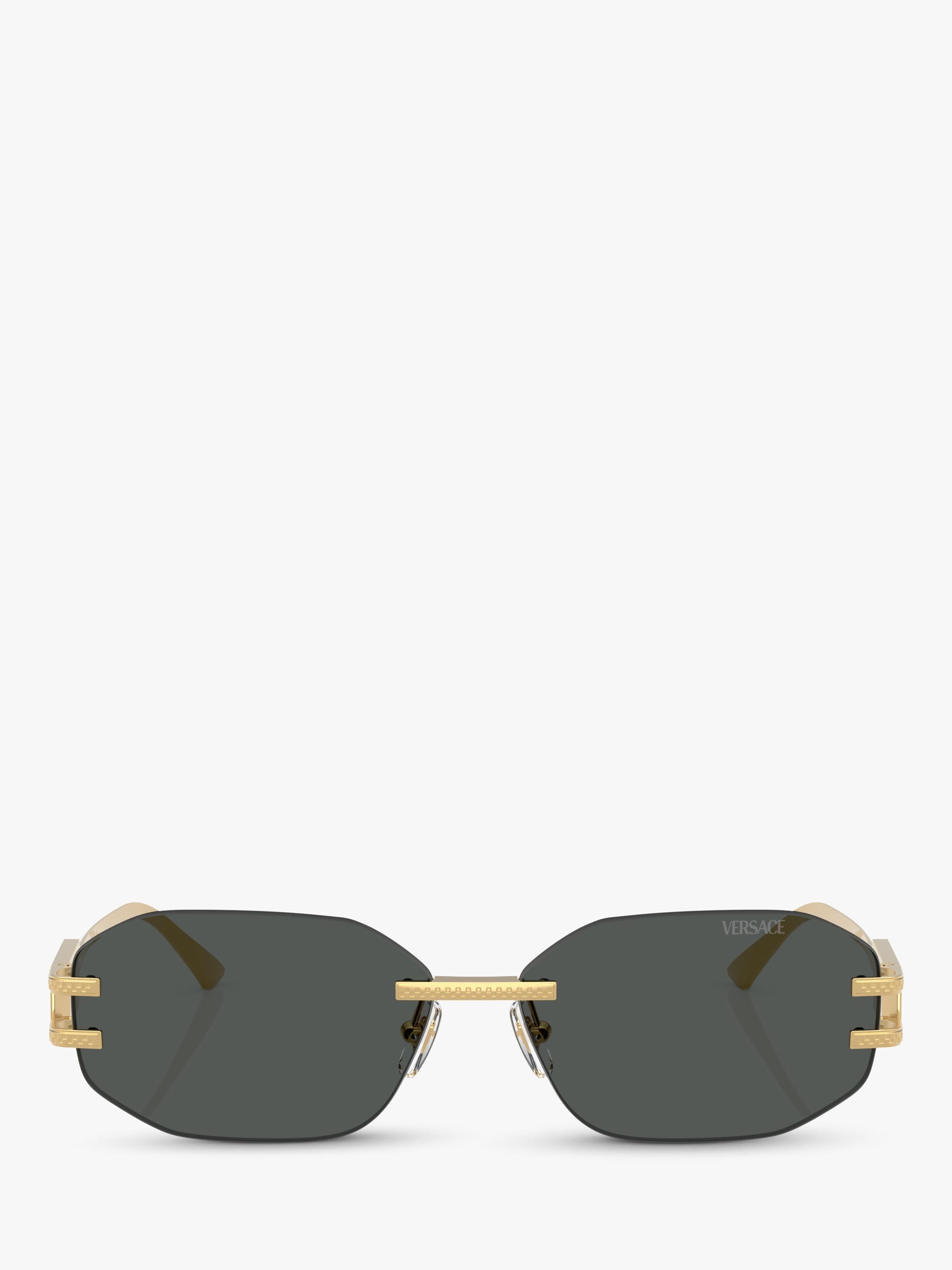 Versace women's irregular sunglasses gold black, UK version