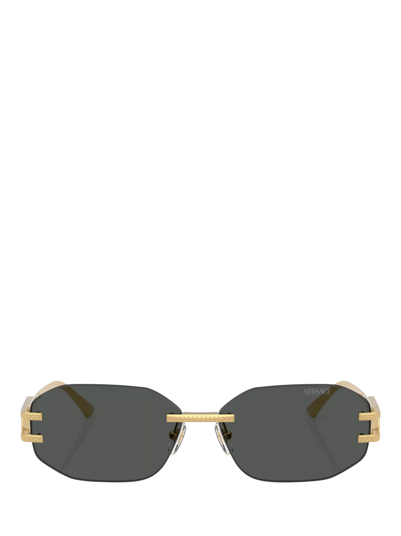Versace women's irregular sunglasses gold black, UK version