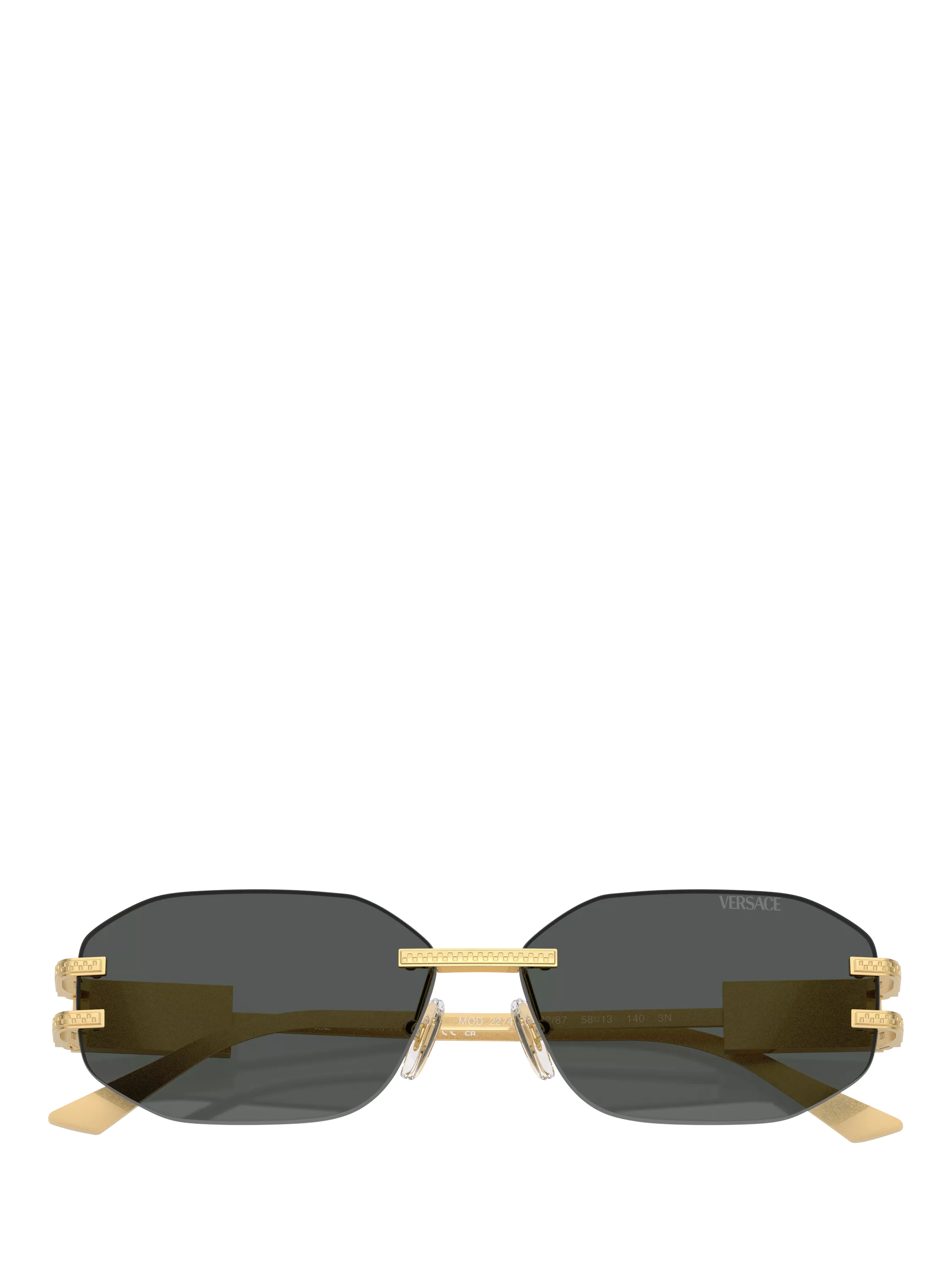 Versace women's irregular sunglasses gold black, UK version
