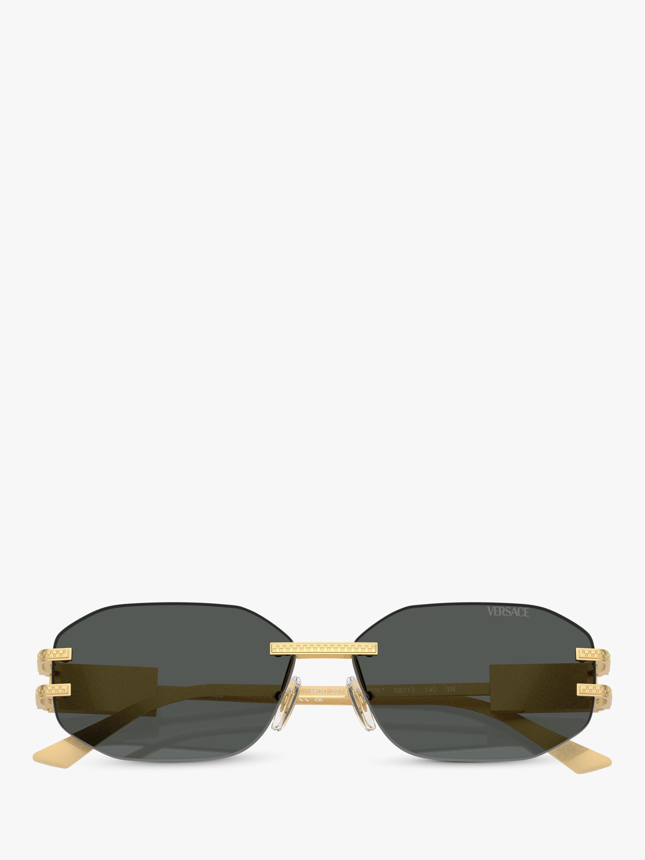 Versace women's irregular sunglasses gold black, UK version