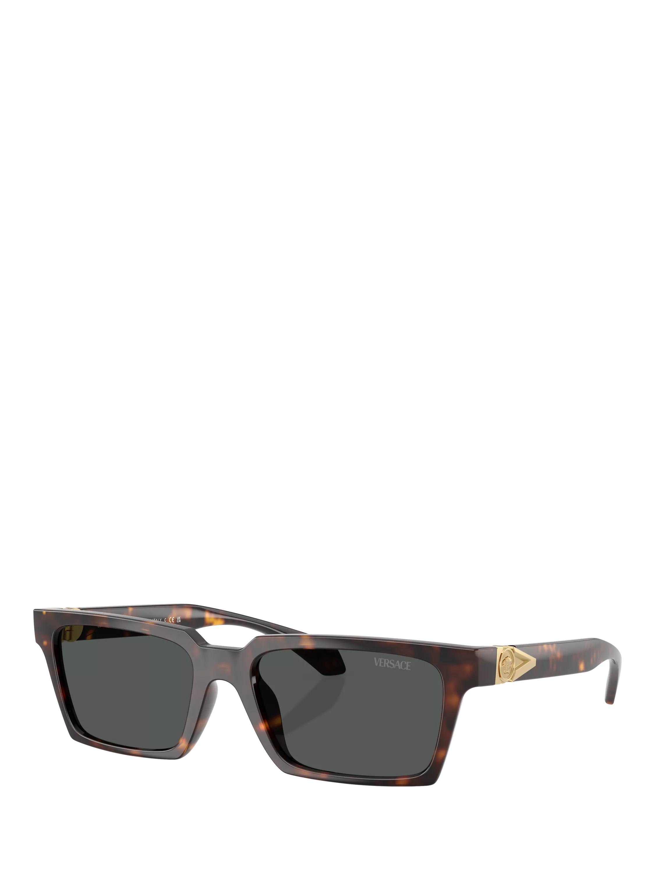 Versace VE4490U men's rectangular sunglasses Havana Grey (British brand)