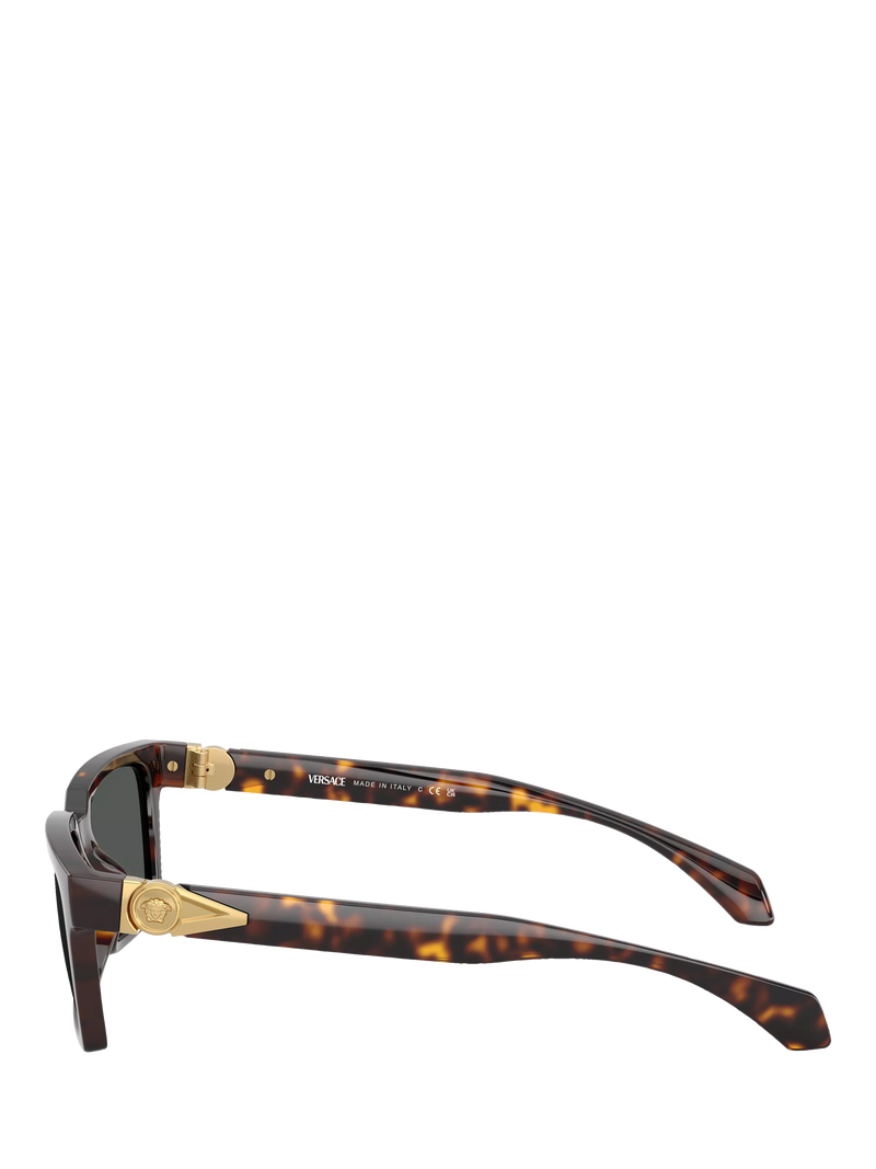 Versace VE4490U men's rectangular sunglasses Havana Grey (British brand)