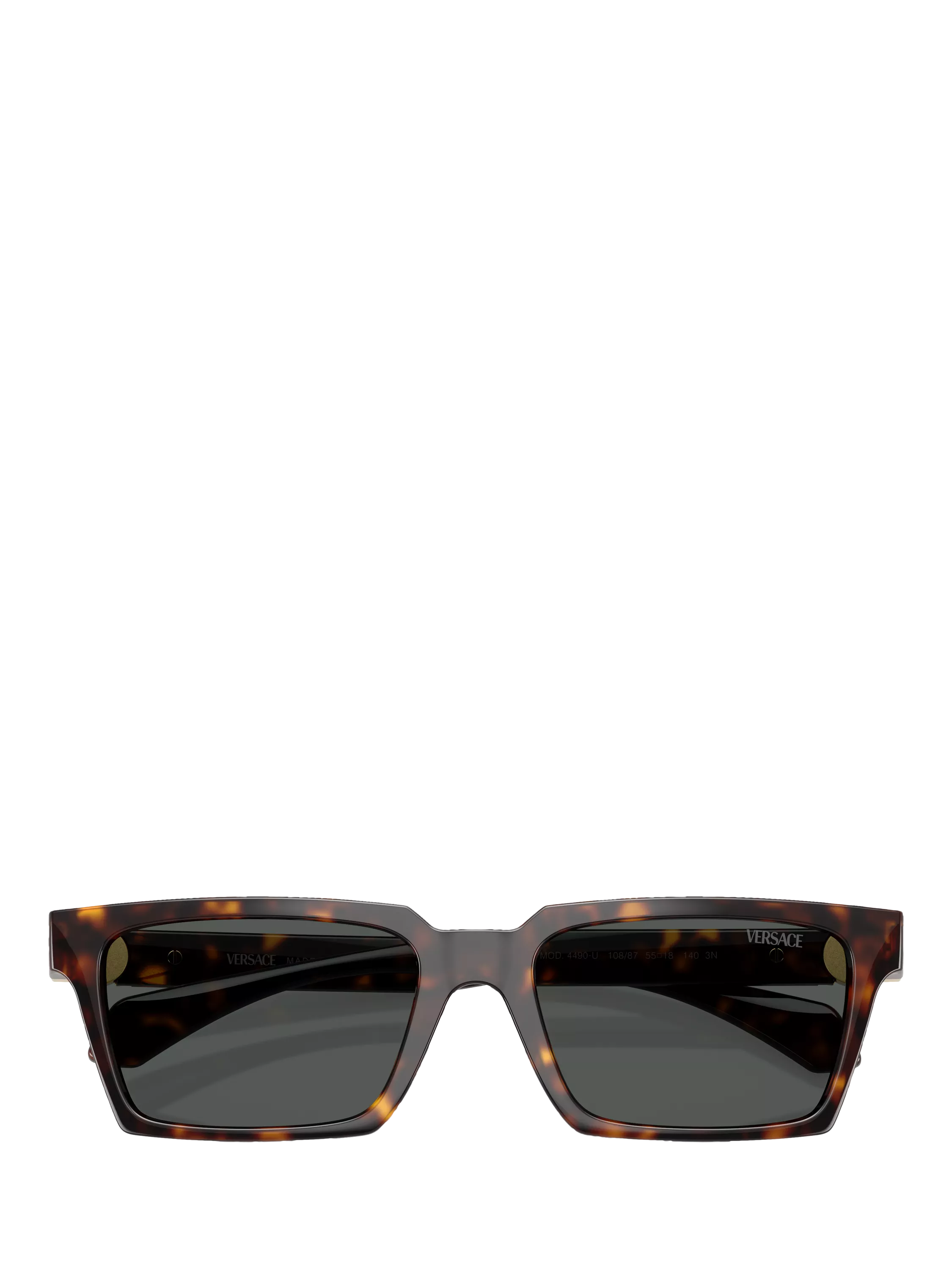 Versace VE4490U men's rectangular sunglasses Havana Grey (British brand)