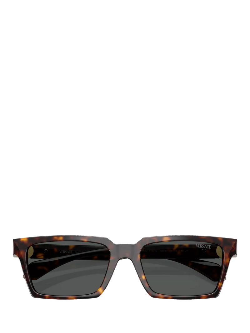 Versace VE4490U men's rectangular sunglasses Havana Grey (British brand)