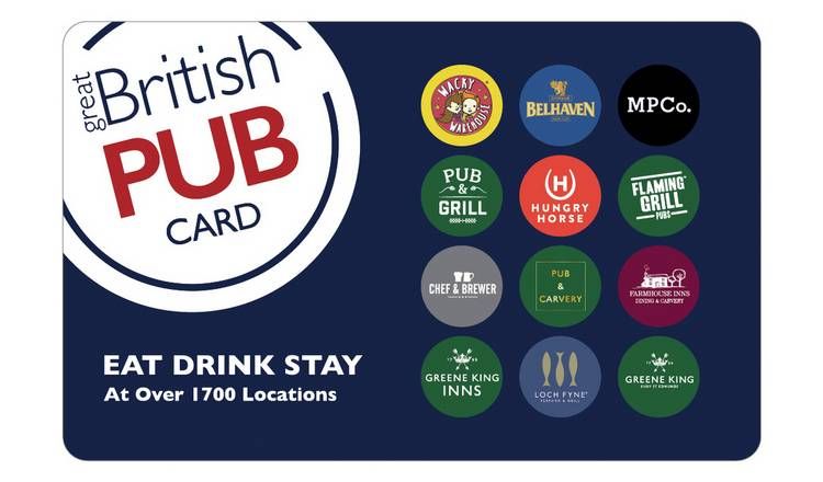 Great British Pub 25 GBP Gift Card GOODS Argos