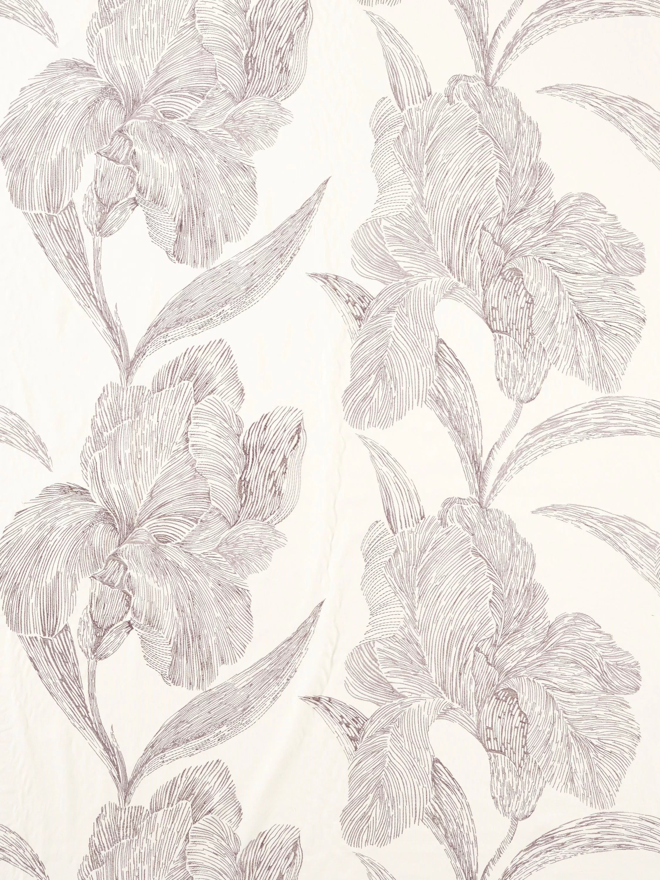Harlequin Onsen furnishing fabric with iris flowers, UK version