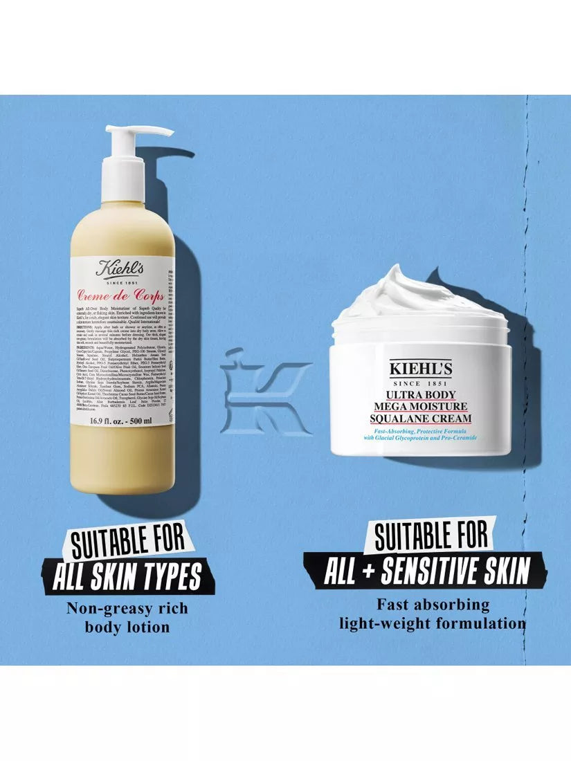 Kiehl's Ultra Body Mega Moisture Squalane Cream 250ml, imported from the UK
