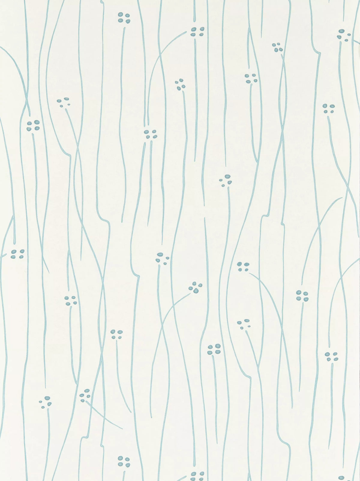 Japanese silk-inspired batik wallpaper with flowing flower stems, UK version