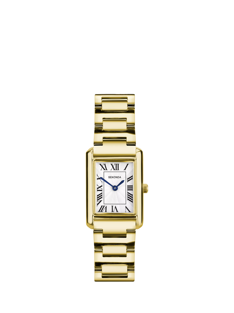 Sekonda women's guilloche dial watch gold bracelet 22mm case, imported from the UK