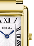Sekonda women's guilloche dial watch gold bracelet 22mm case, imported from the UK