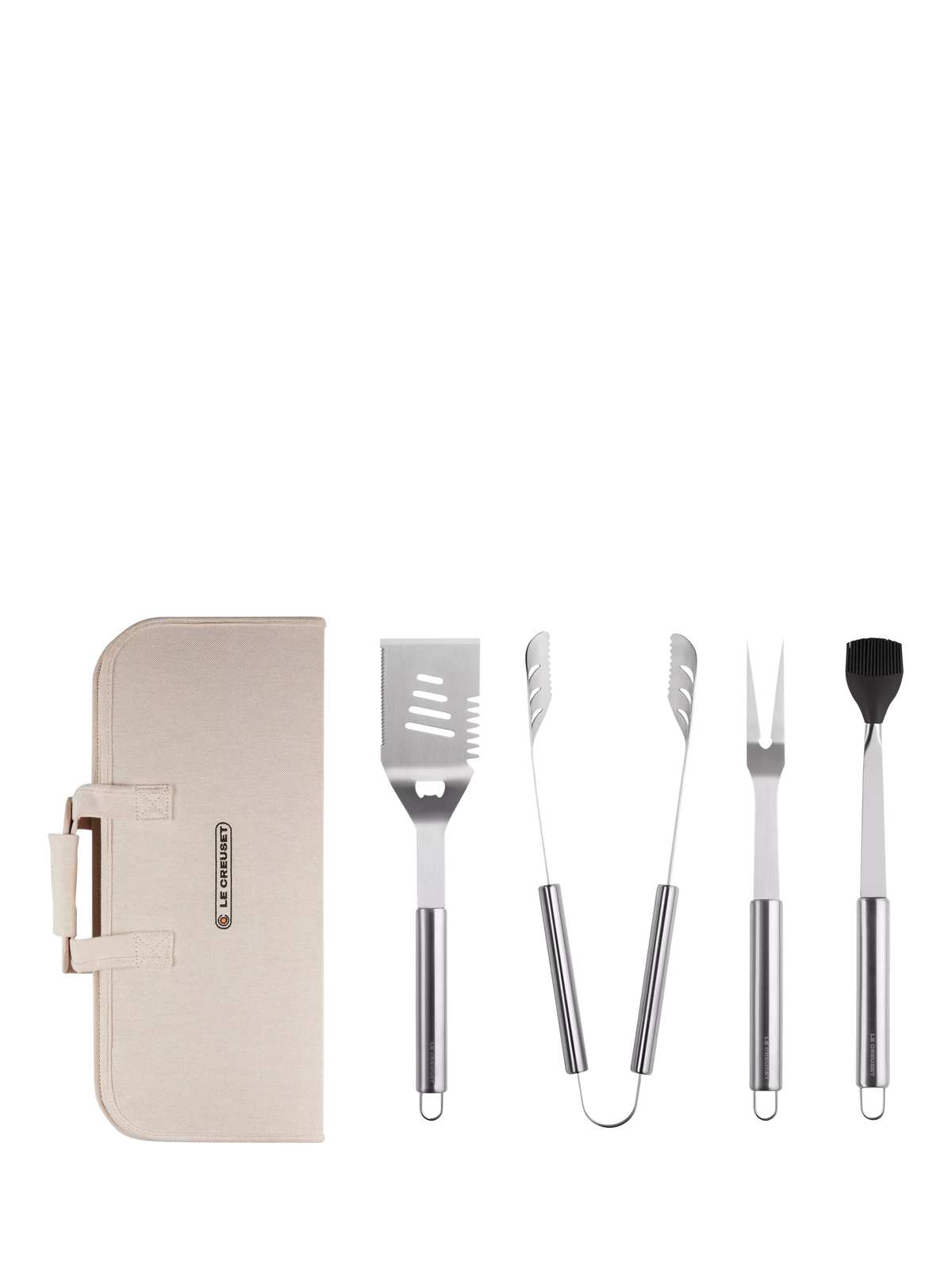 Le Creuset stainless steel BBQ utensil set of 4 (British brand)