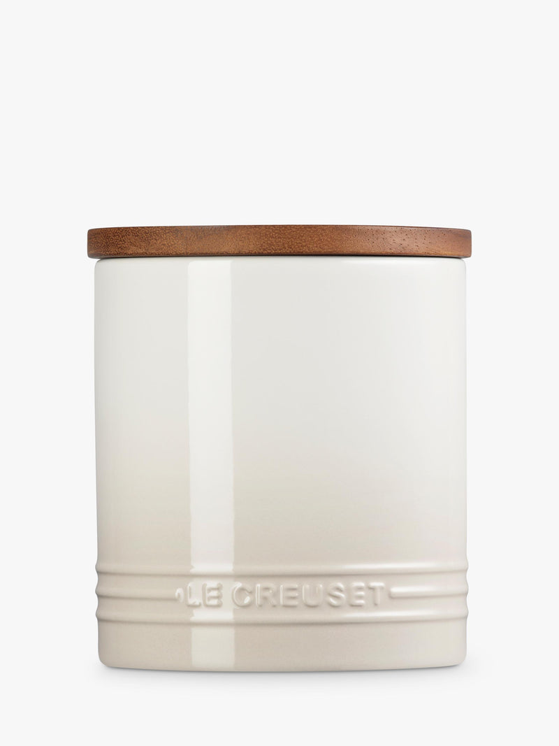 Le Creuset stoneware storage jar 1.1L Meringue, imported from the UK