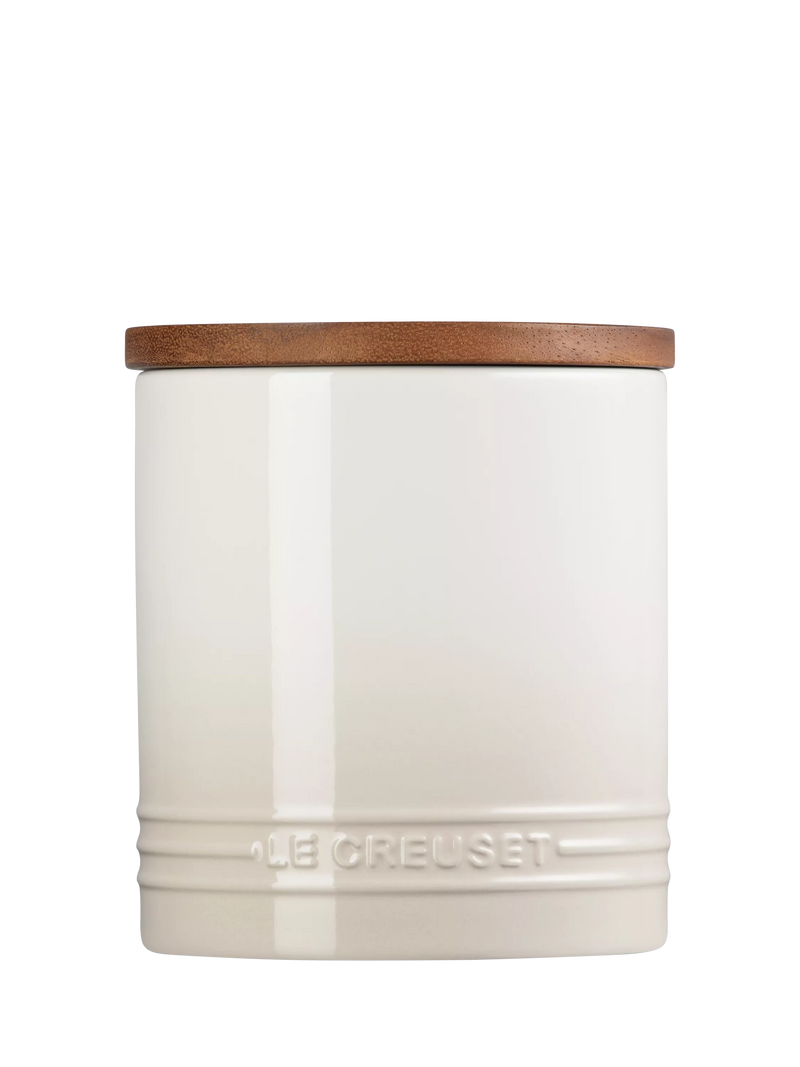 Le Creuset stoneware storage jar 1.1L Meringue, imported from the UK