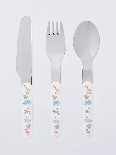 John Lewis Children's Safari Stainless Steel Cutlery Set 3 Piece - Acheter en ligne chez McGrocer