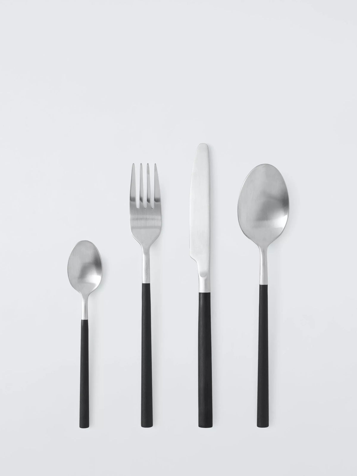 John Lewis black recycled handle cutlery set 16 piece (British brand)