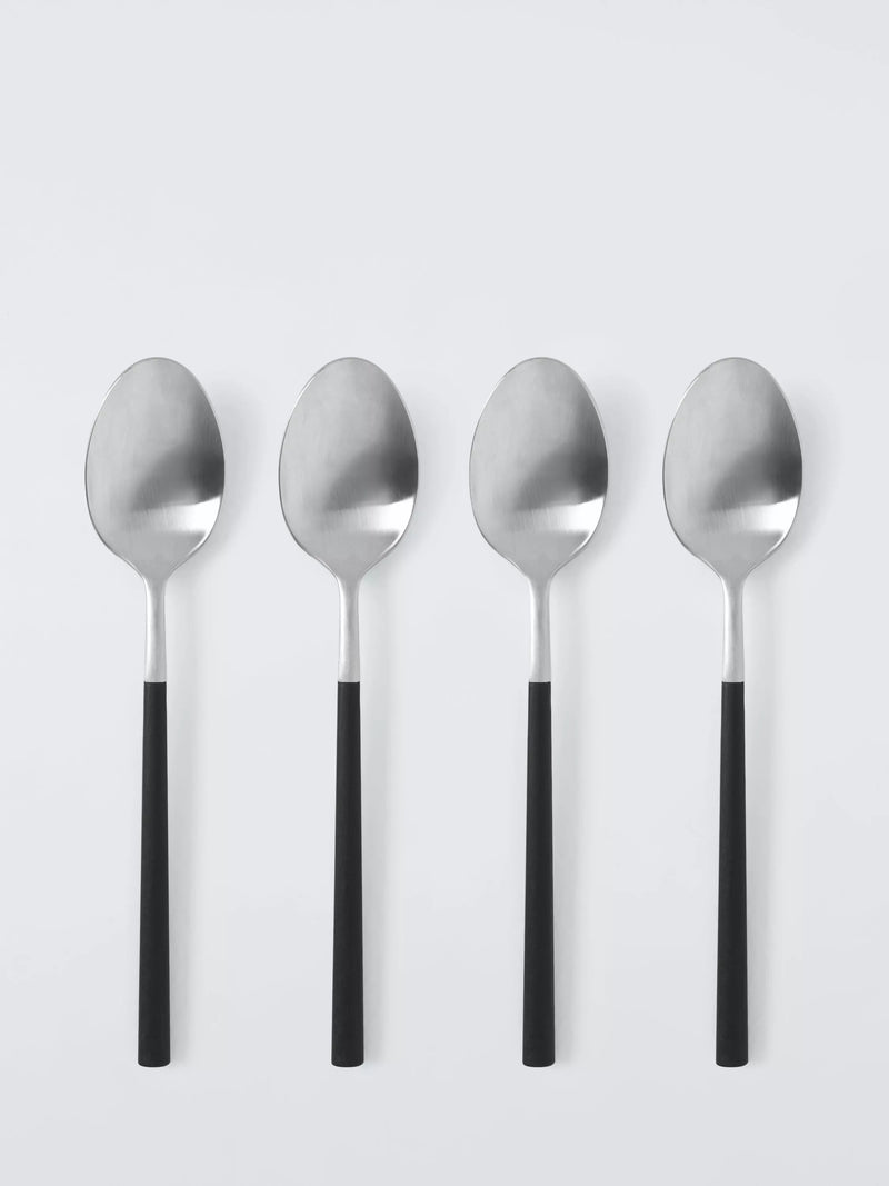 John Lewis black recycled handle cutlery set 16 piece (British brand)