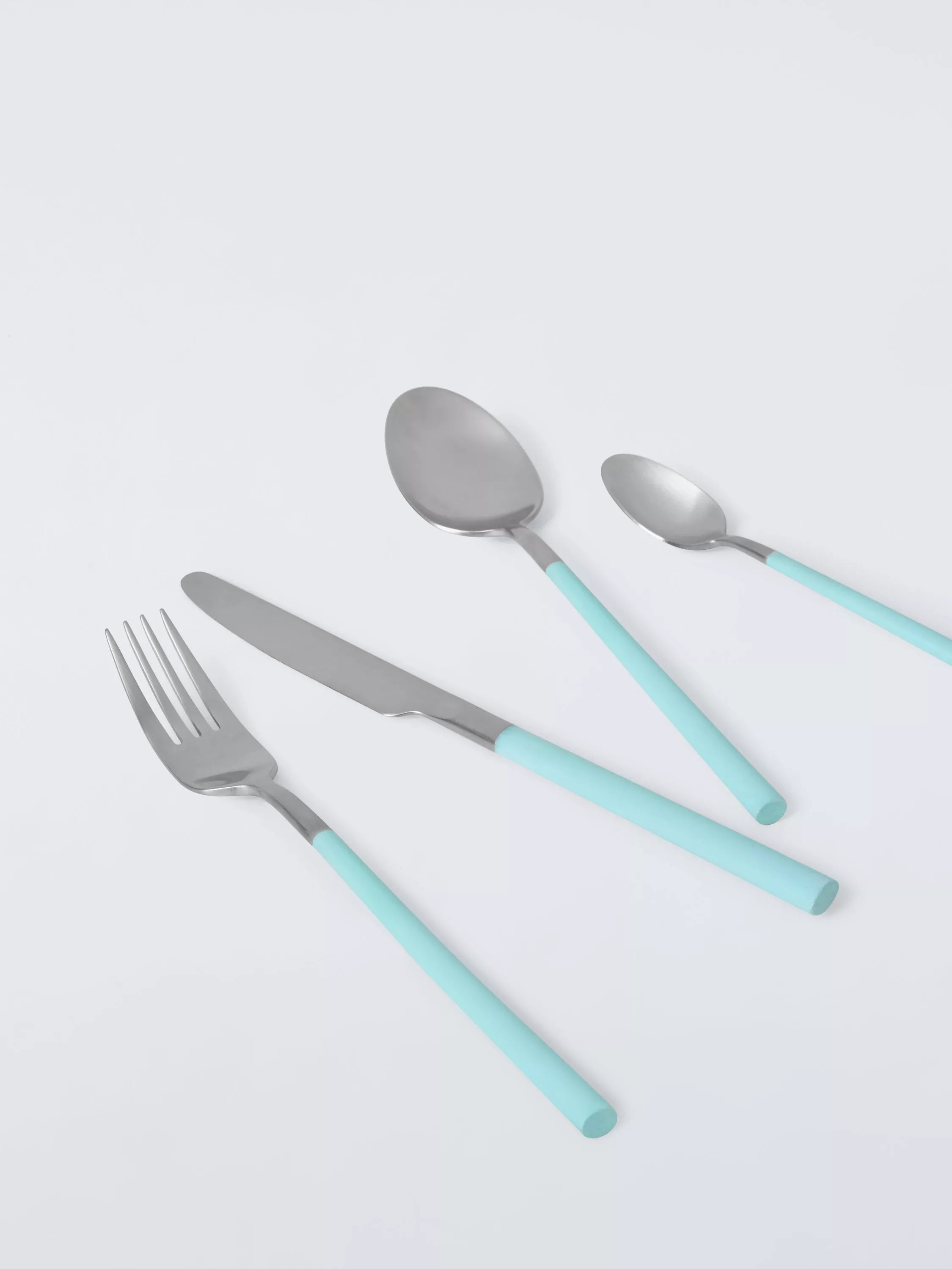 John Lewis recycled handle cutlery set 16 piece blue, UK version