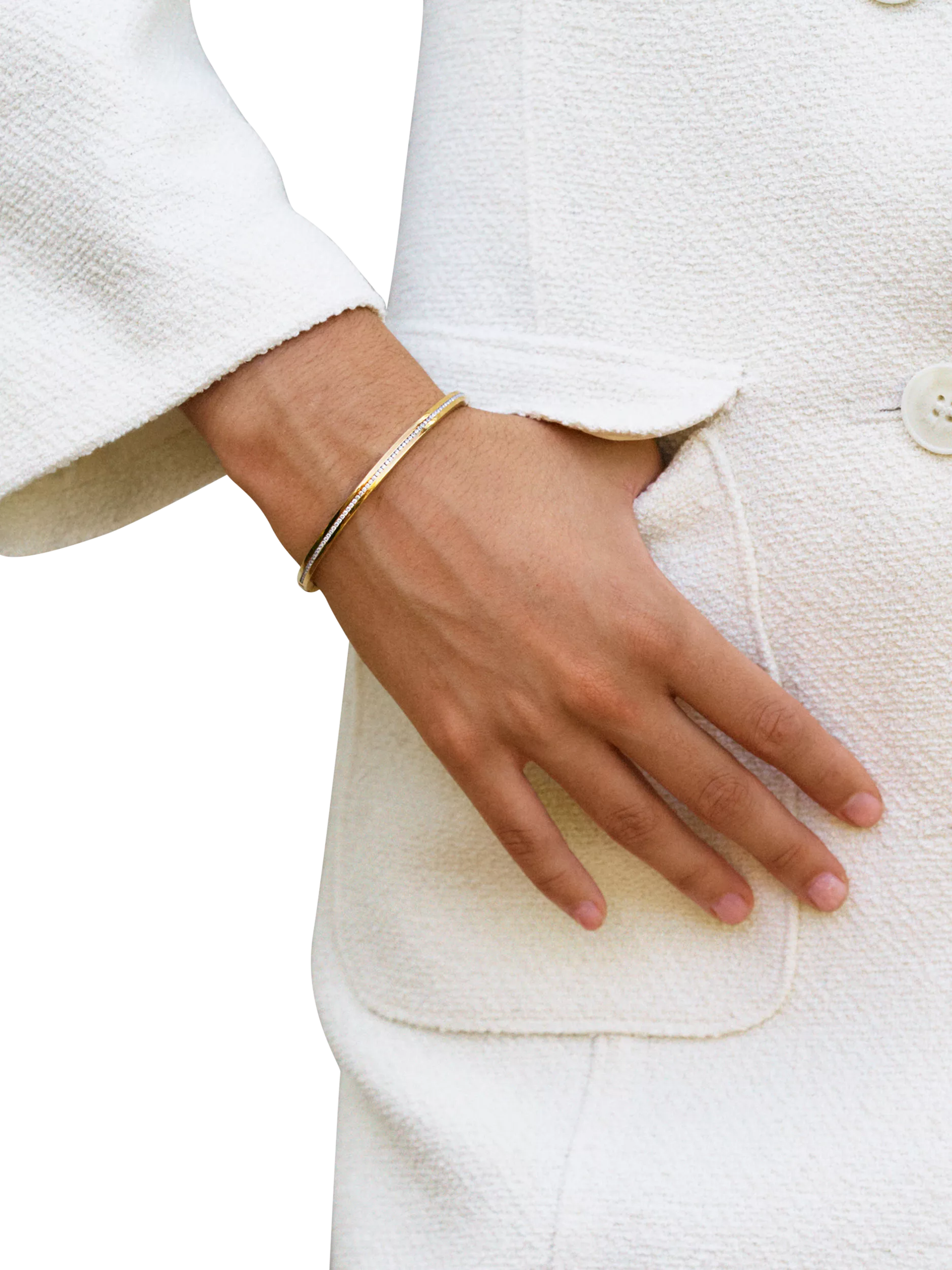 EDBLAD cubic zirconia bangle large, imported from the UK