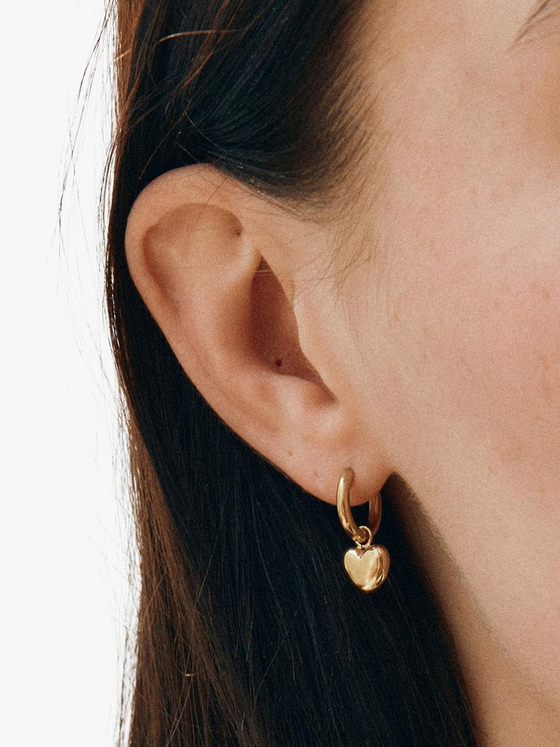 EDBLAD Barley Hoop earrings with heart charm - British product
