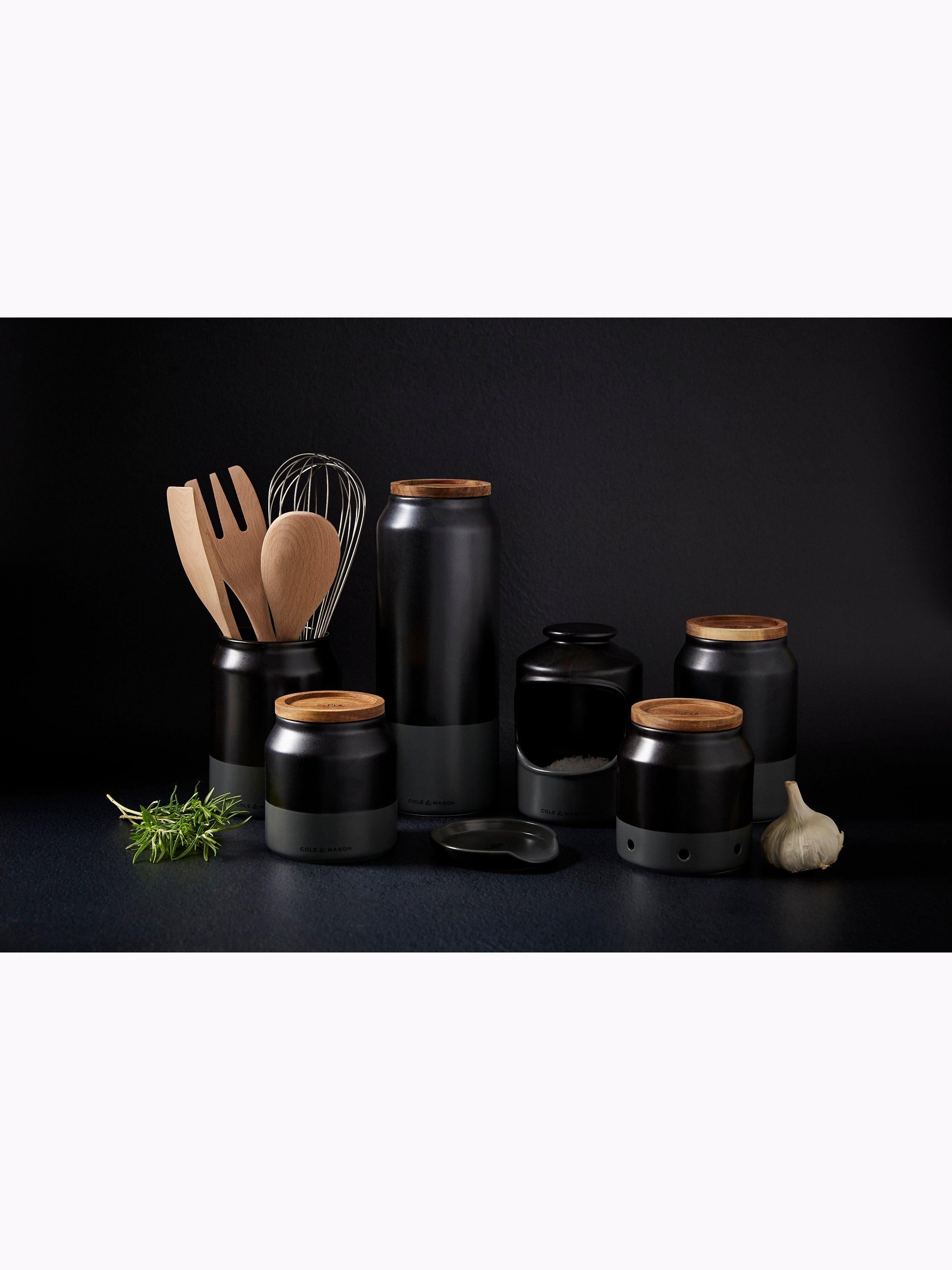 Cole & Mason ceramic storage jar charcoal grey 17cm - British product