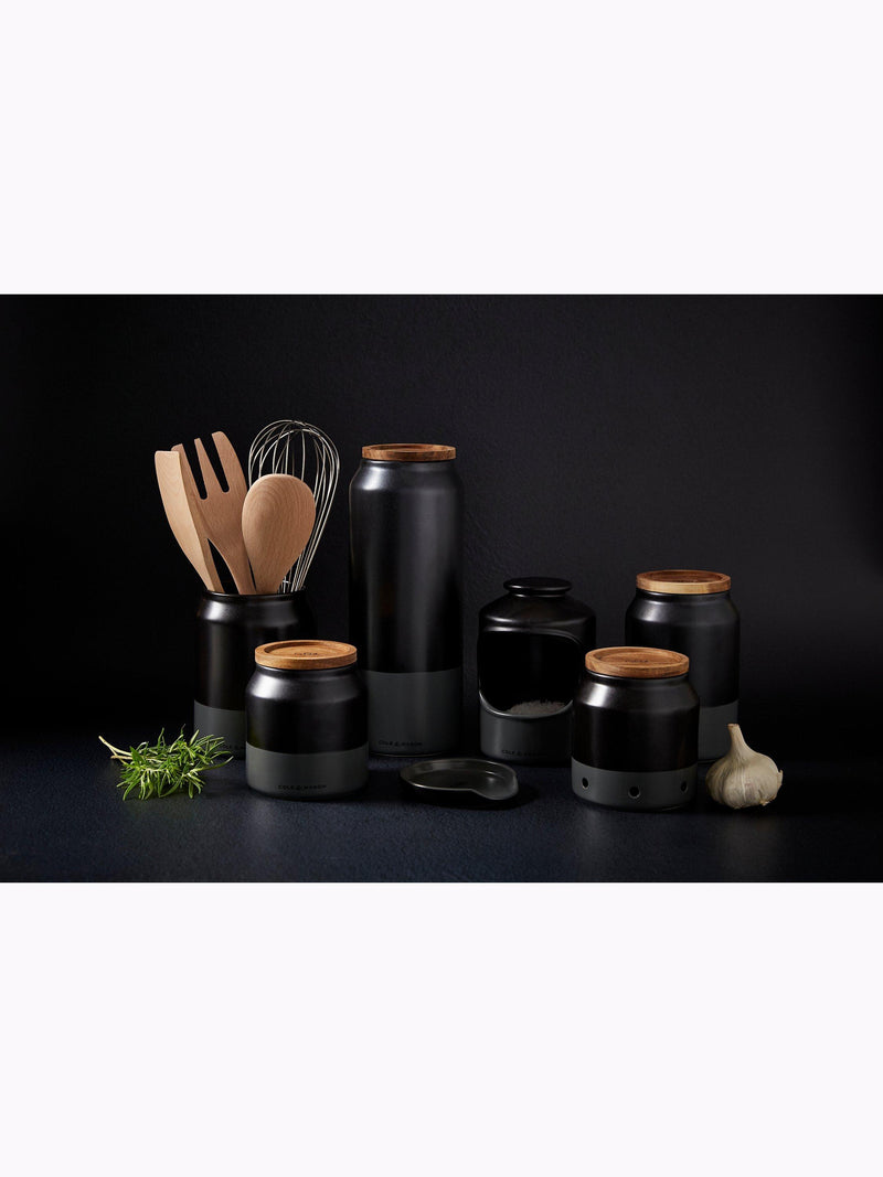 Cole & Mason ceramic storage jar charcoal grey 17cm - British product