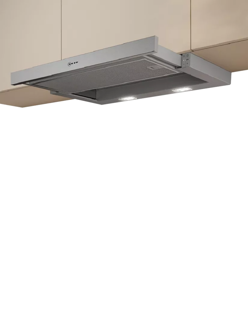 Neff telescopic cooker hood silver metallic 60cm, imported from the UK