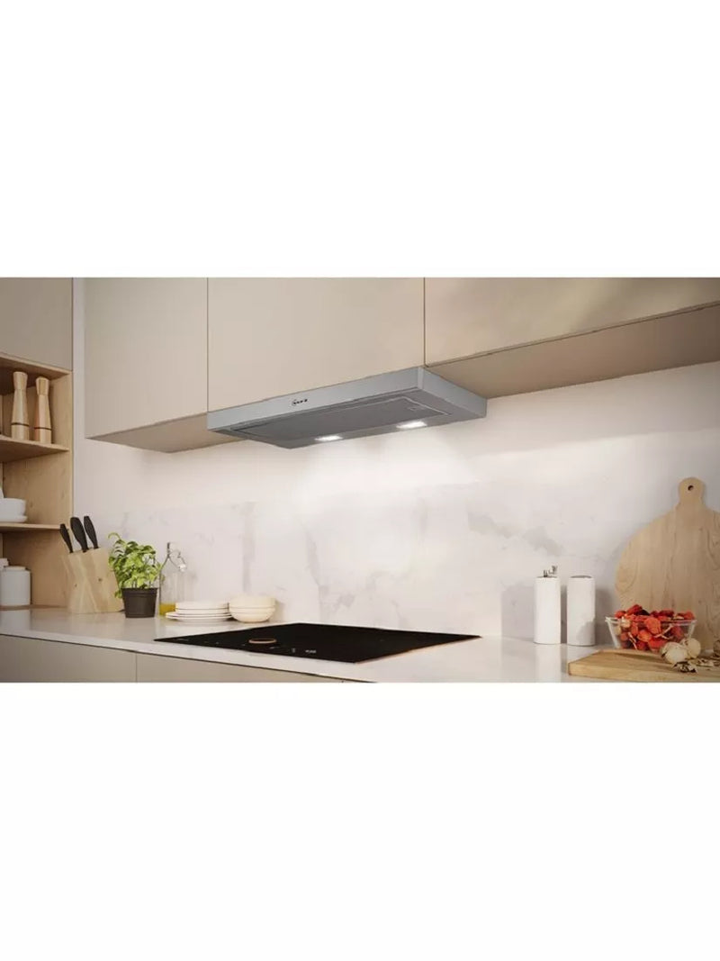 Neff telescopic cooker hood silver metallic 60cm, imported from the UK