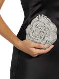 Dune London silver diamante flower clutch bag (British brand)