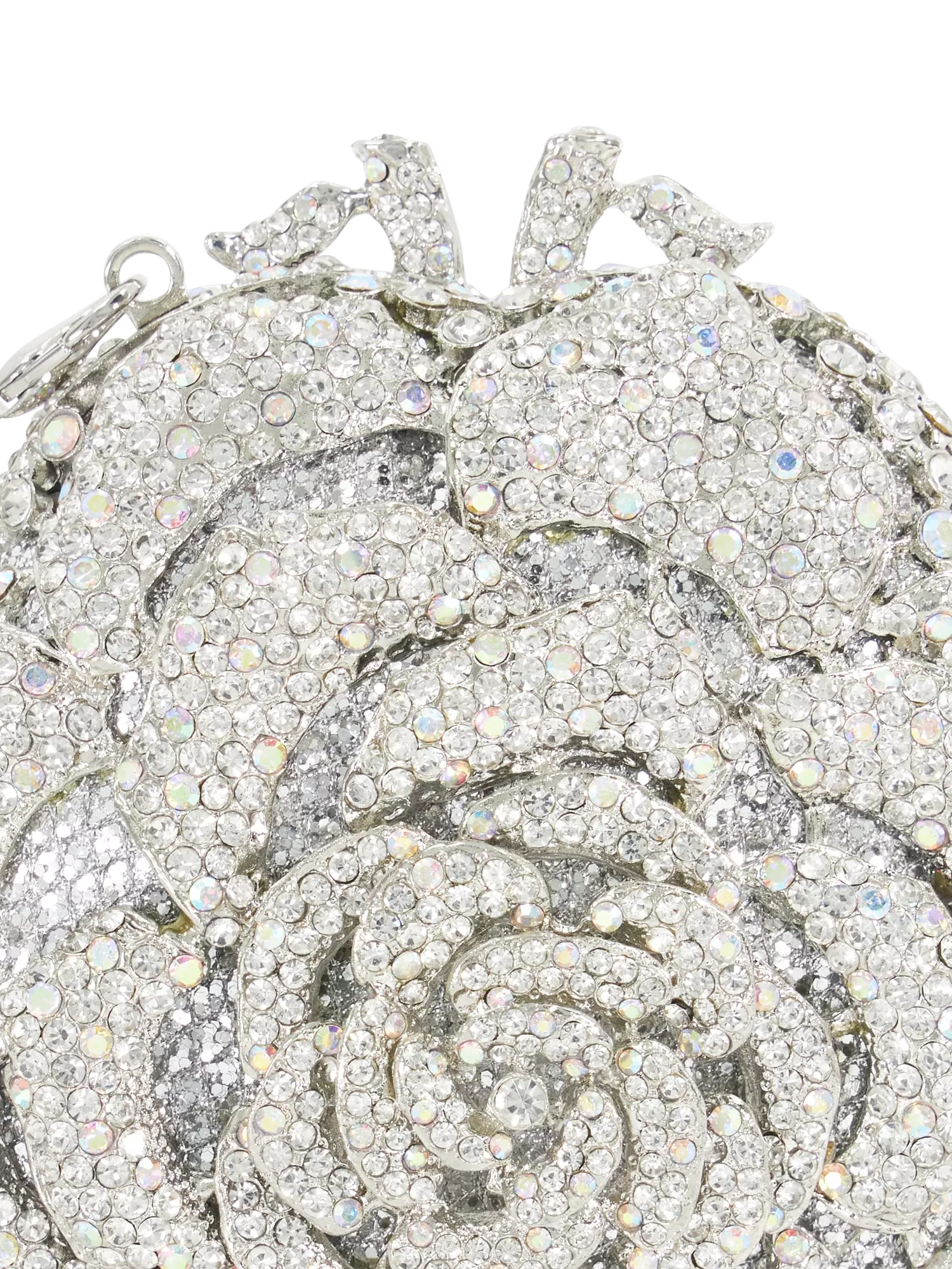 Dune London silver diamante flower clutch bag (British brand)