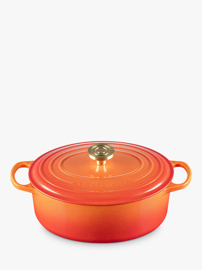 Cast Iron Oval Casserole 29cm with Limited Edition Glittering Gold Finish