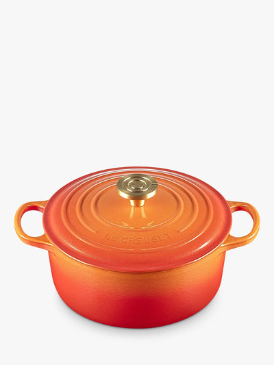 John Lewis 24cm Cast Iron Round Casserole with Golden Finish- Buy online at McGrocer