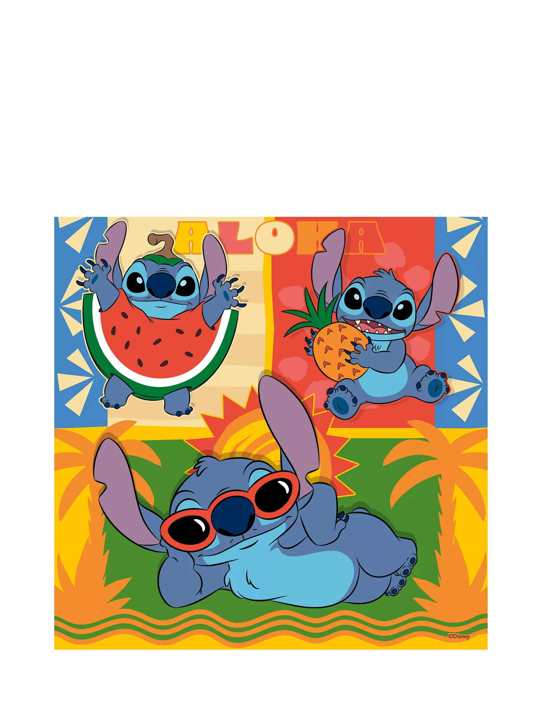 Disney Stitch 3 in a Box jigsaw puzzle set, 49 pieces - British product