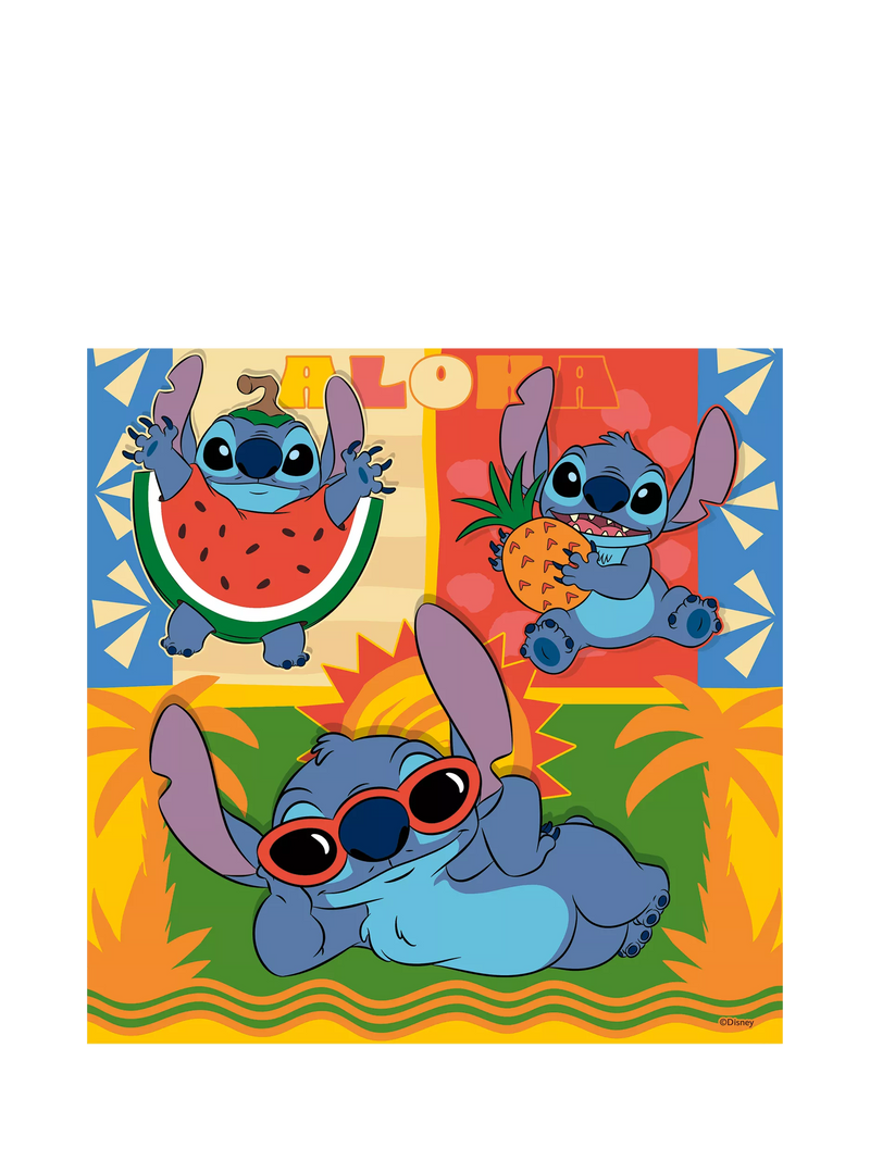Disney Stitch 3 in a Box jigsaw puzzle set, 49 pieces - British product