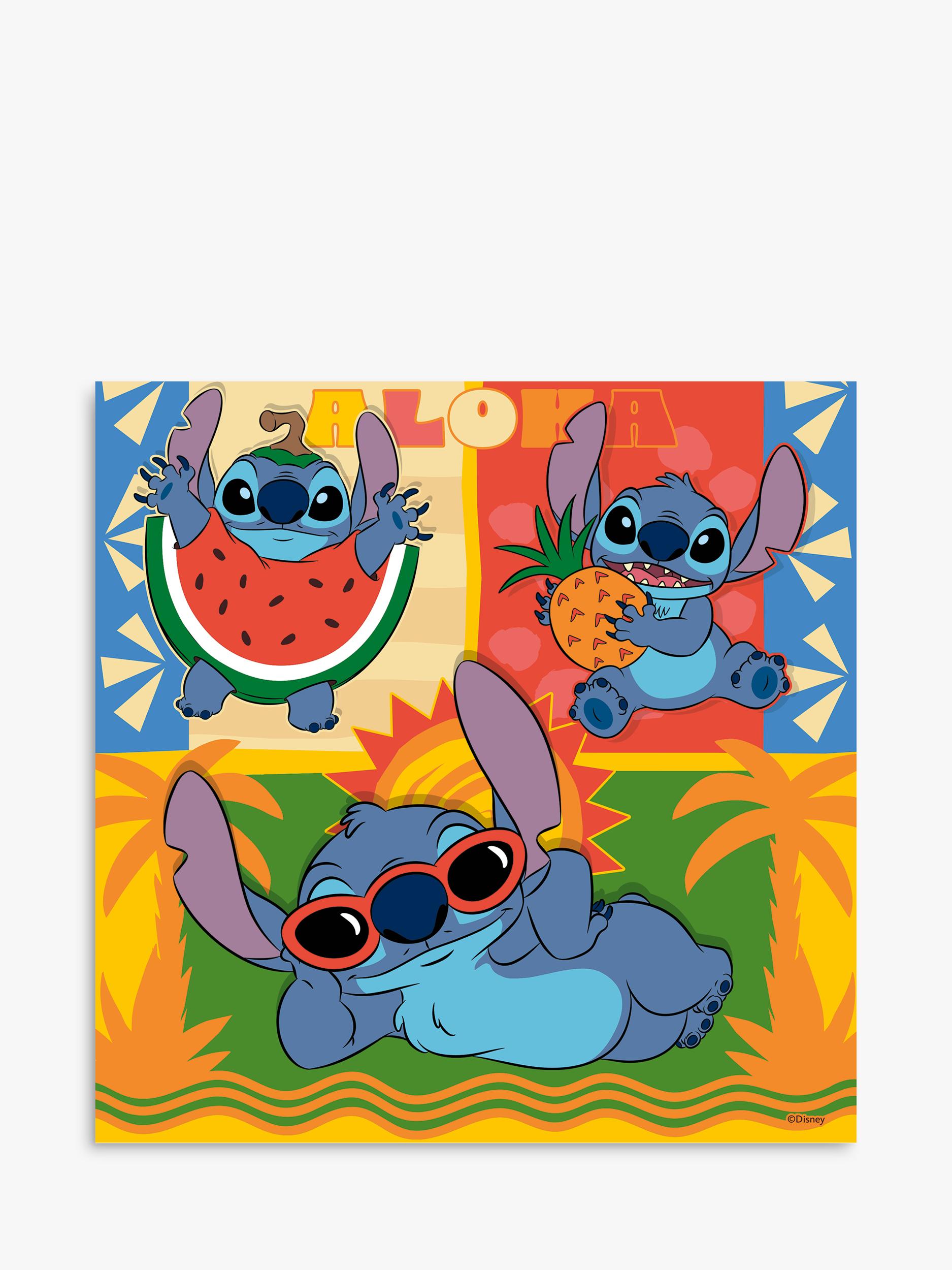 Disney Stitch 3 in a Box jigsaw puzzle set, 49 pieces - British product