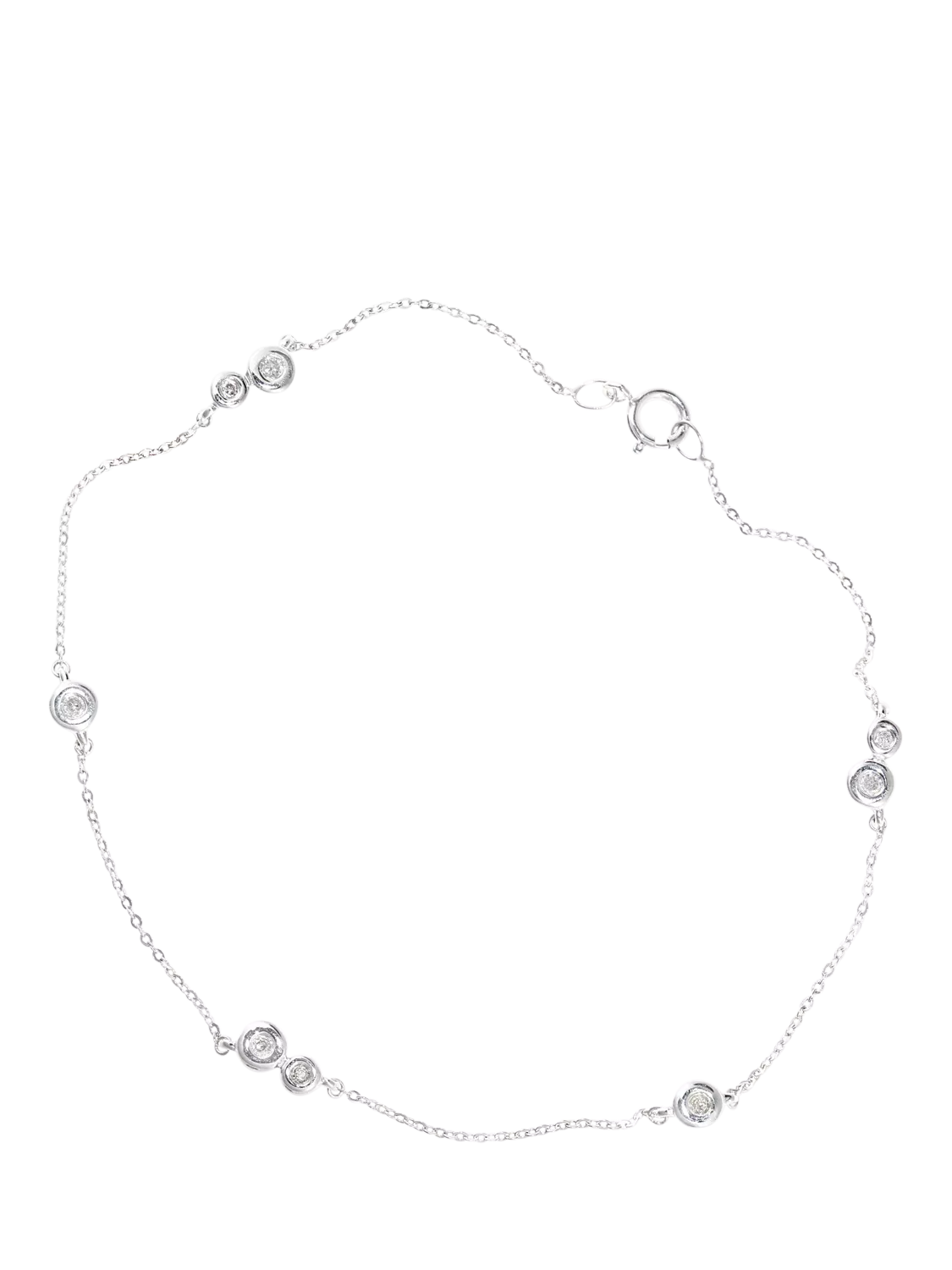 Mogul 9ct white gold double circle diamond bracelet 0.07ct, UK version