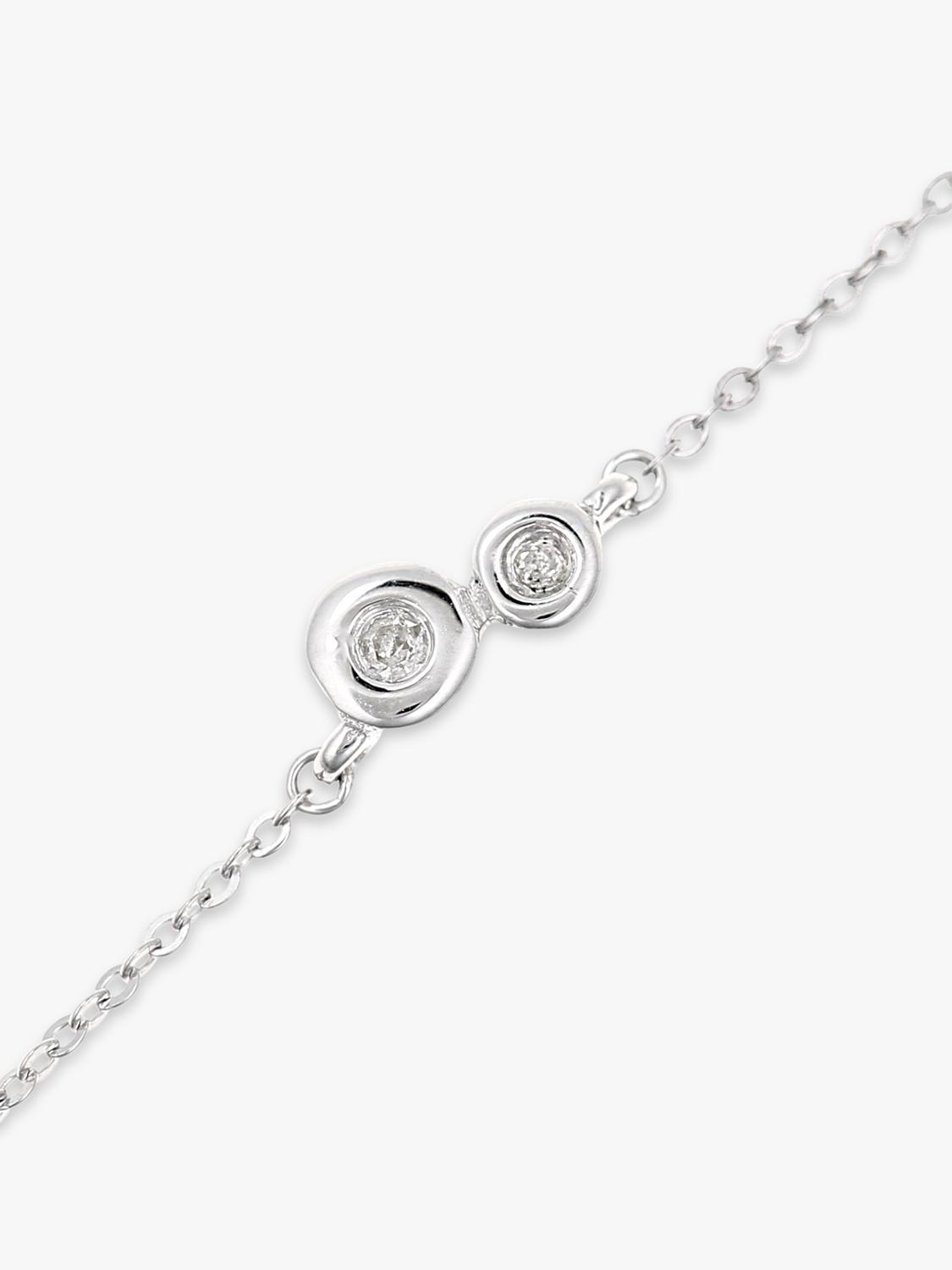 Mogul 9ct white gold double circle diamond bracelet 0.07ct, UK version