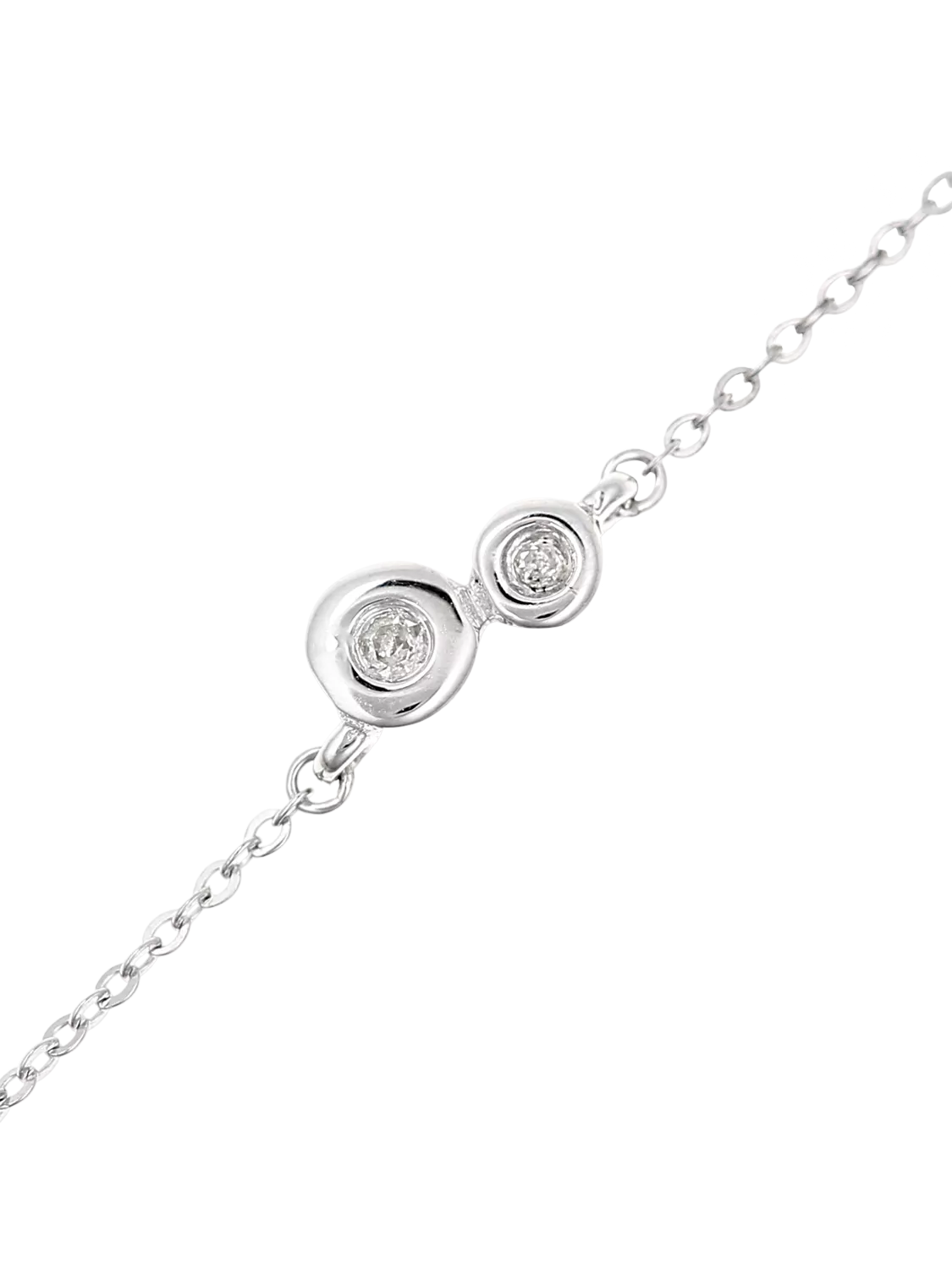 Mogul 9ct white gold double circle diamond bracelet 0.07ct, UK version