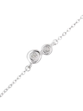 Mogul 9ct white gold double circle diamond bracelet 0.07ct, UK version