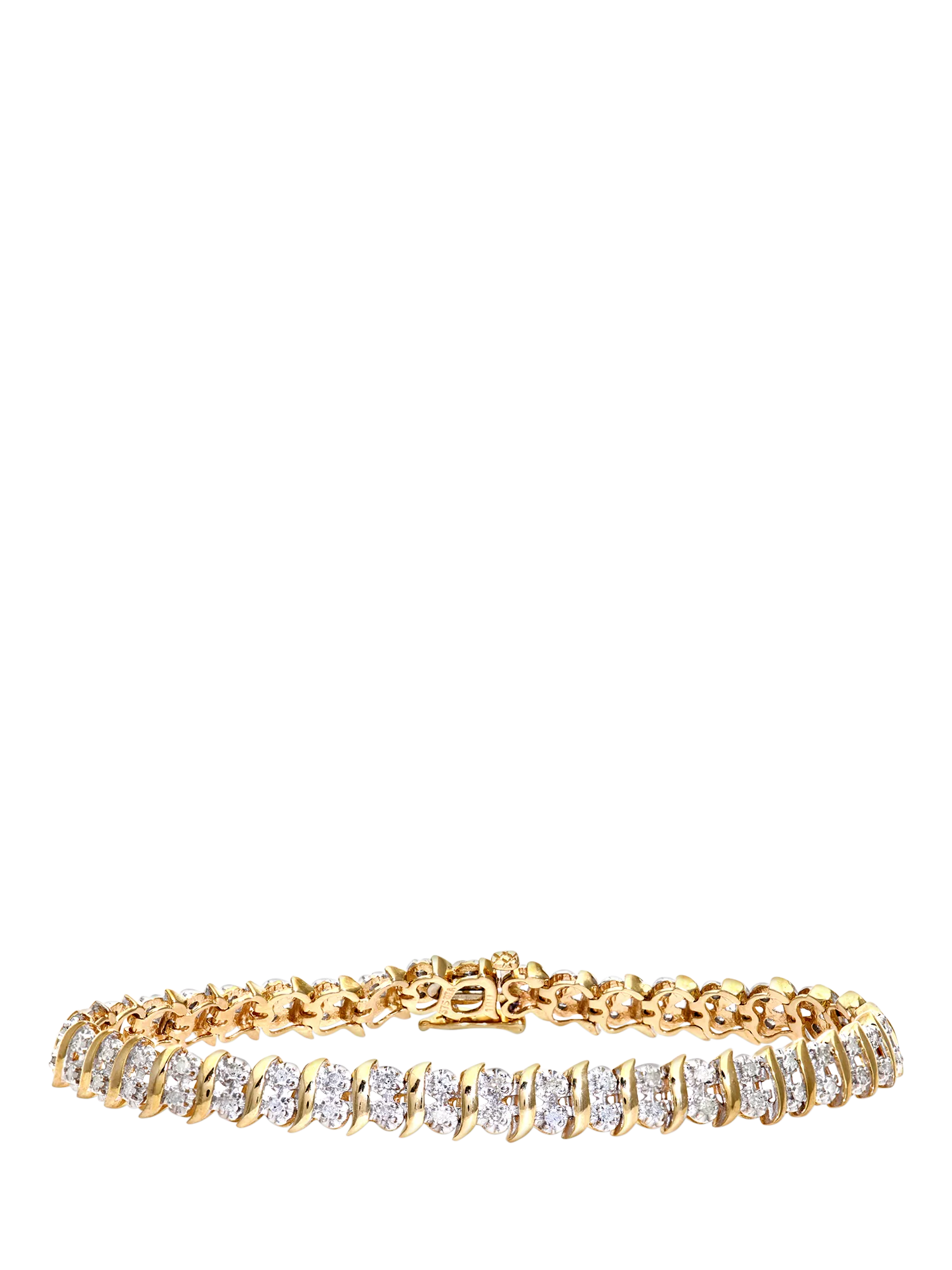 Mogul 9ct gold double row tennis bracelet 1ct diamonds, UK version