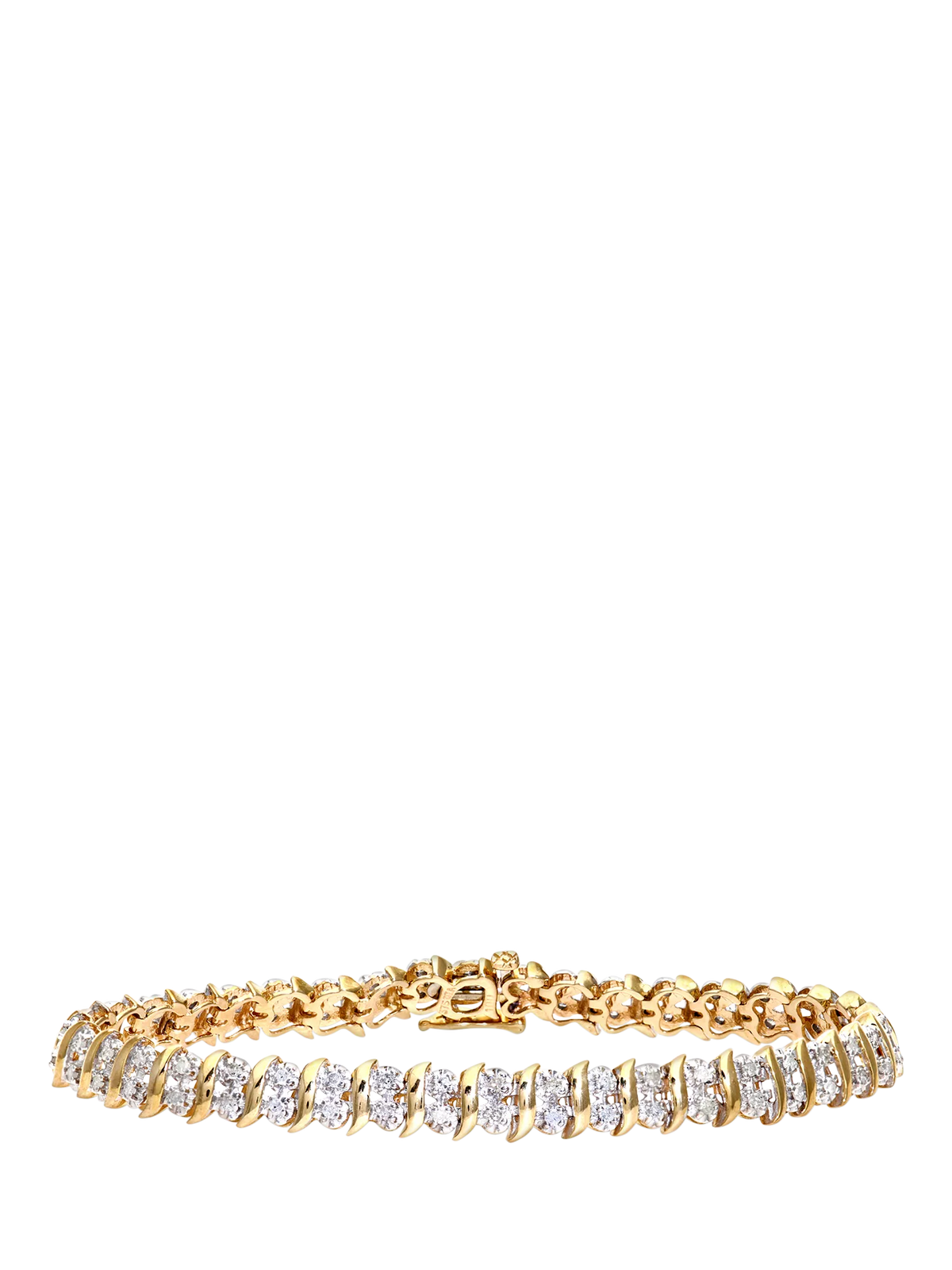 Mogul 9ct gold double row tennis bracelet 1ct diamonds, UK version