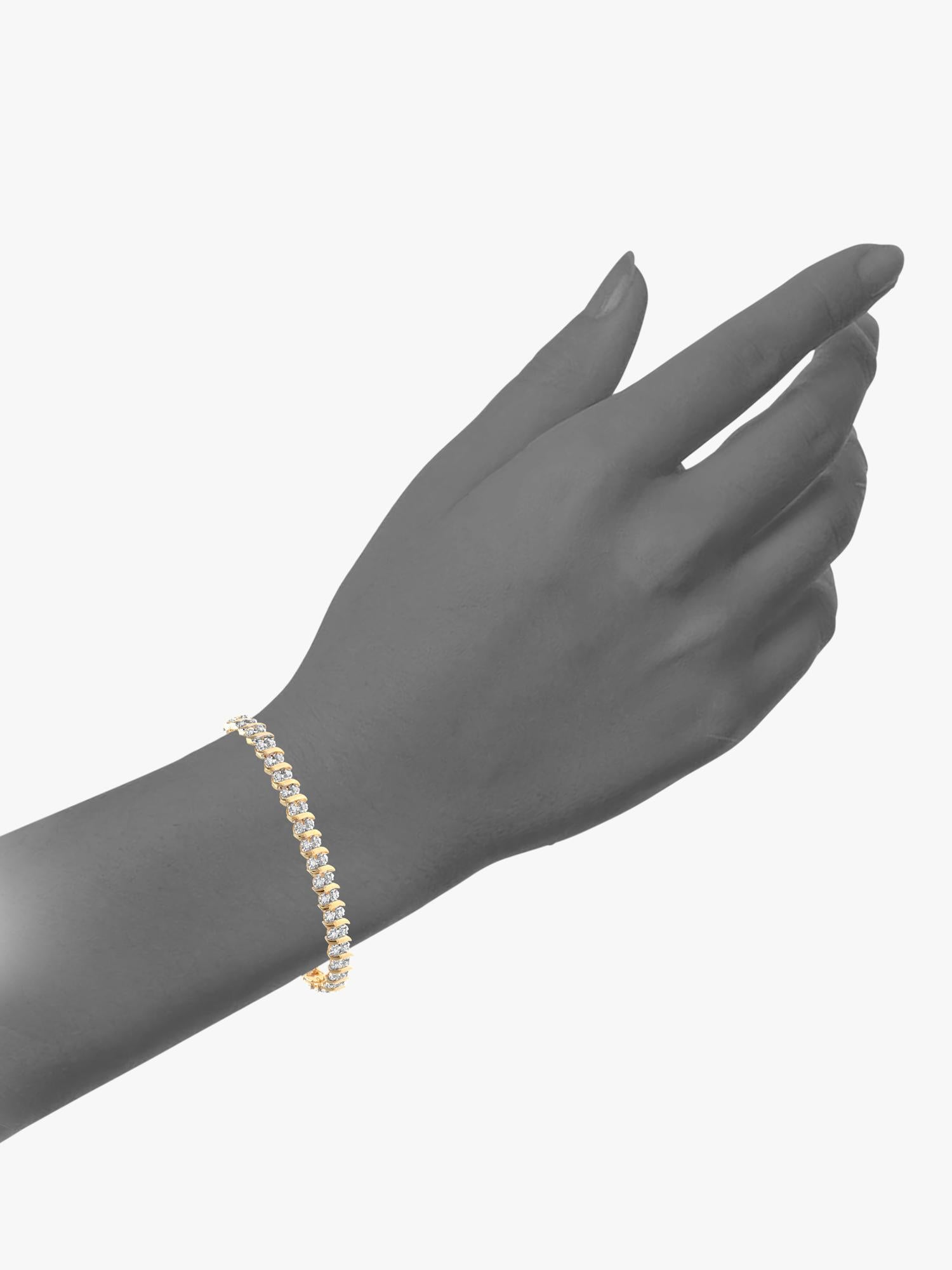 Mogul 9ct gold double row tennis bracelet 1ct diamonds, UK version