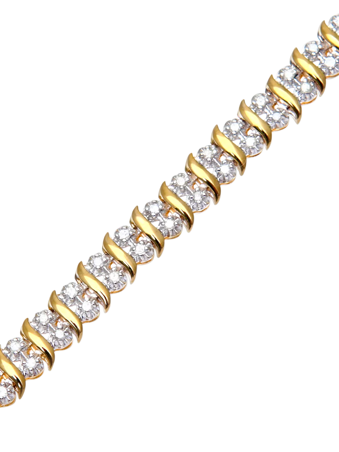 Mogul 9ct gold double row tennis bracelet 1ct diamonds, UK version