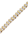 Mogul 9ct gold double row tennis bracelet 1ct diamonds, UK version