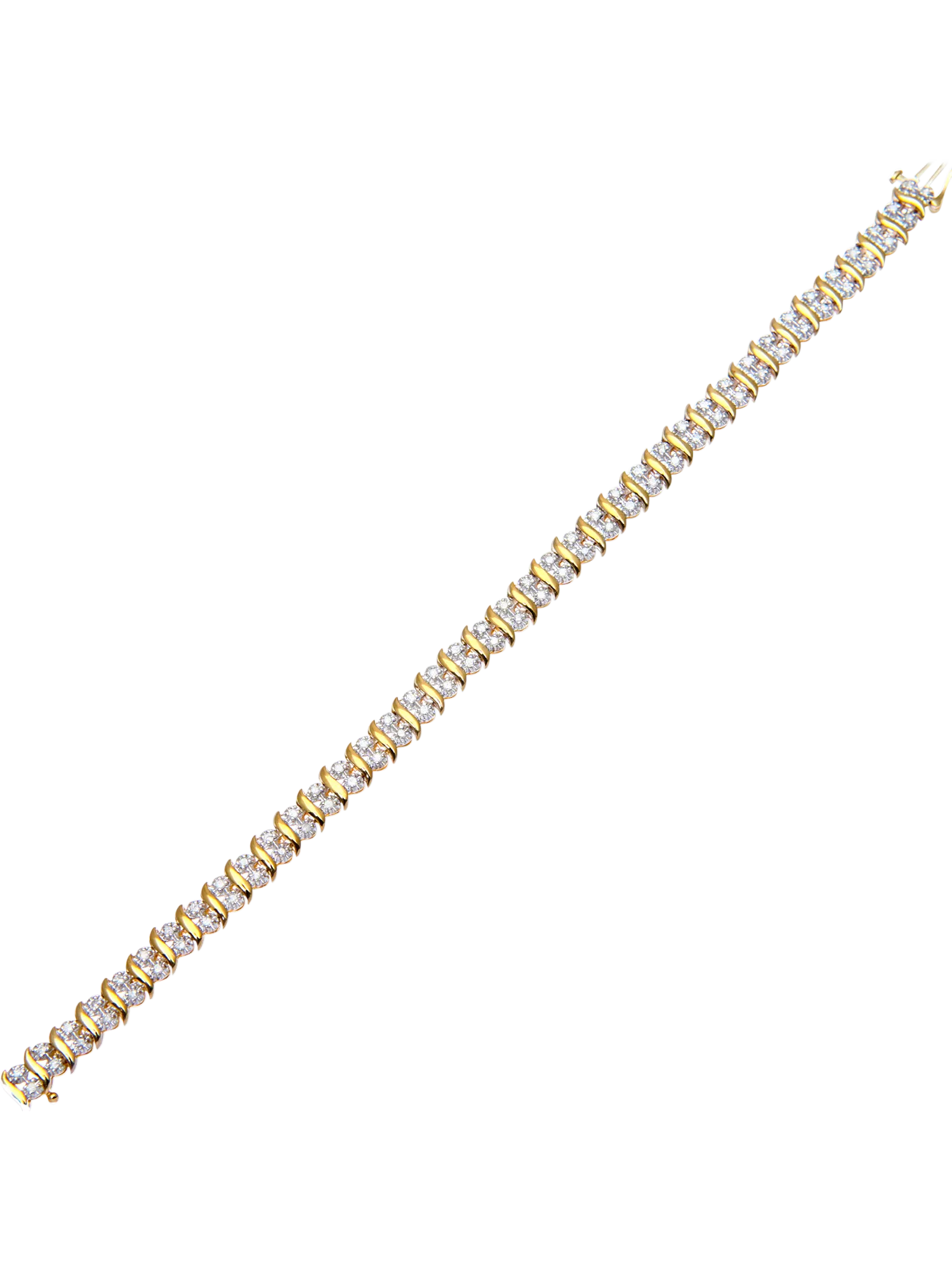 Mogul 9ct gold double row tennis bracelet 1ct diamonds, UK version