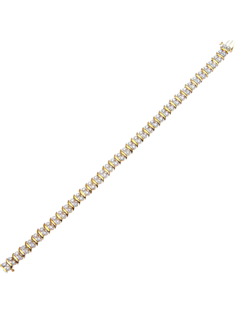 Mogul 9ct gold double row tennis bracelet 1ct diamonds, UK version